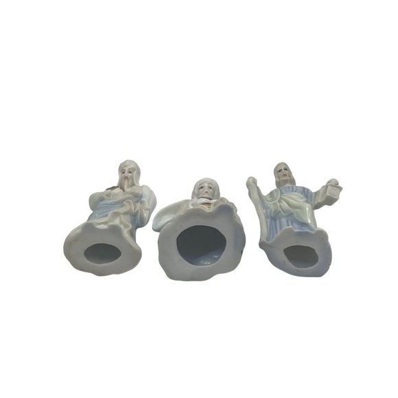 3.5 inch Nativity Pieces Pastel Blue and Green Joseph and 2 Wise Men Replacement - Picture 3 of 6